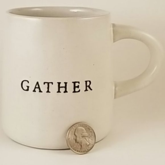 “GATHER” Rustic Farmhouse Stoneware mug by Hearth and Hand with Magnolia - Picture 2 of 8